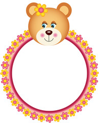 Teddy Bear with Flower Frame