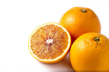 Oranges on white