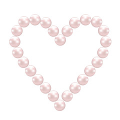 Pearl heart with bow