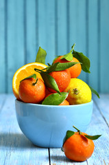 Citrus fruit in a bowl.