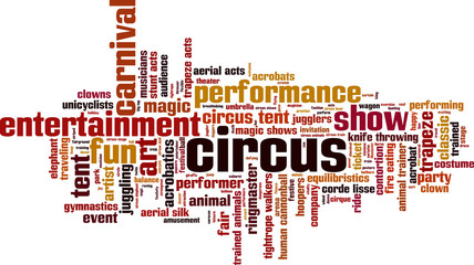 Circus word cloud concept. Vector illustration
