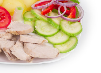 Warm meat salad