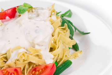 Italian pasta with pesto