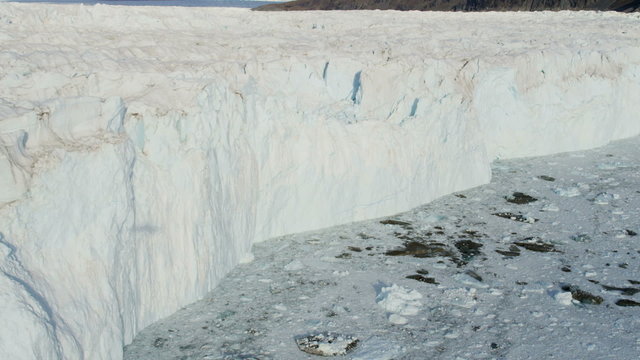 Aerial Ice Meltwater Glacier Icefjord Ocean Environment Land Mass Greenland 