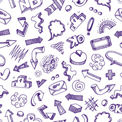 Seamless pattern - infographic doodles
