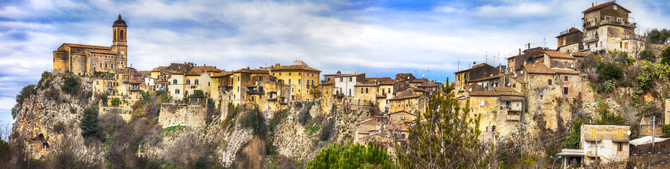 Toffia -hill top village ( beautiful villages of Italy series) - obrazy, fototapety, plakaty