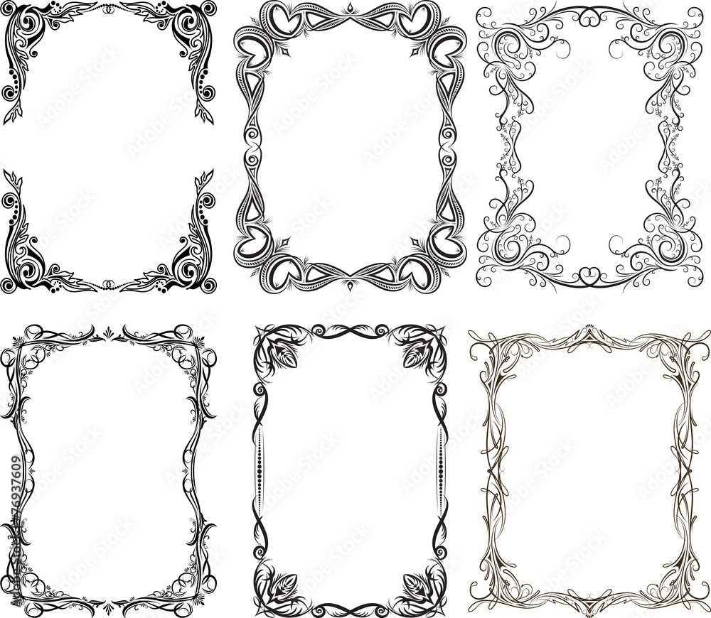Poster set of 6 vector frames