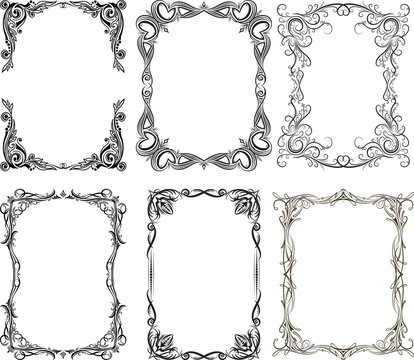 Set of 6 vector frames
