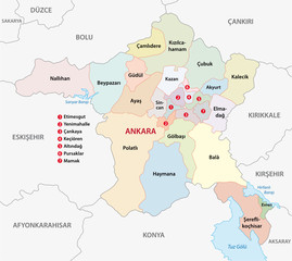 province ankara administrative map