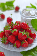 Fresh strawberry with cream cheese dip