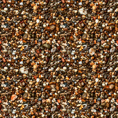 Brown pebble stone floor background seamless and texture