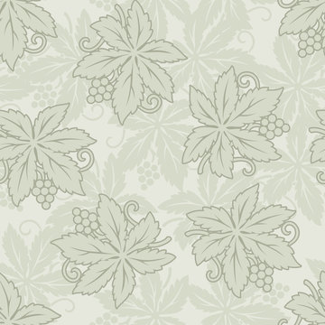 Vector vintage seamless grapes and leaves