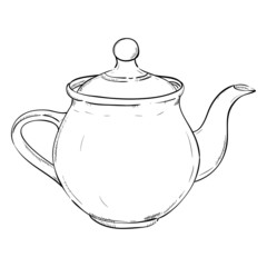 Vector sketch of doodle kettle