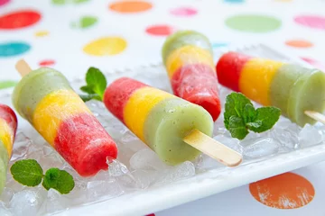  Homemade pureed fresh fruit popsicles © azurita