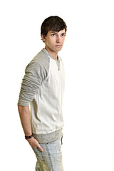 Fototapeta premium un jeune homme isolé sur fond blanc