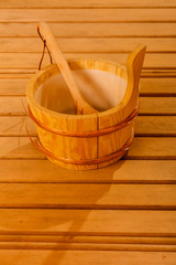 sauna interior and accessories