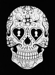 Calavera floral,Floral skull.  Ilustración vectorial