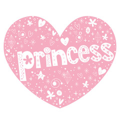 princess heart shaped lettering design