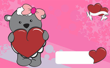 cute sheep girl cartoon valentine backgorund