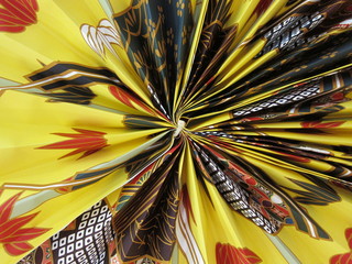 Colorful Japanese paint on umbrella like  paper