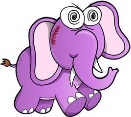 Insane Crazy Elephant Vector Illustration Art