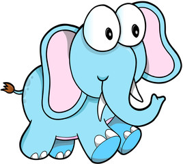 Cute Safari Elephant Vector Illustration Art
