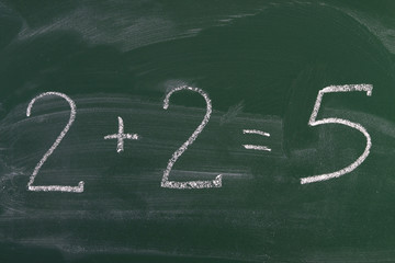 Math Simple Equation On Chalk Board - 76946488