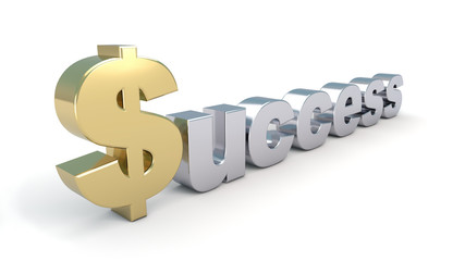 Success text in gold/silver