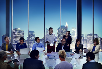 Fototapeta premium Business People Meeting Corporate Presentation Office Working Co