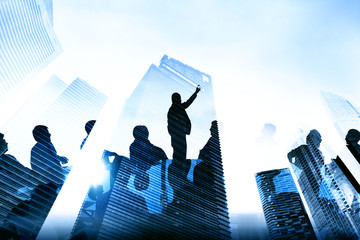 Business People Meeting Buildings City Concept