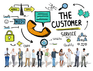 The Customer Service Target Market Support Assistance Concept