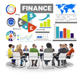 Finance Bar Graph Chart Investment Money Business Concept