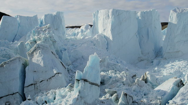 Aerial Eqi Glacier Global Warming Changing Geography Landscape