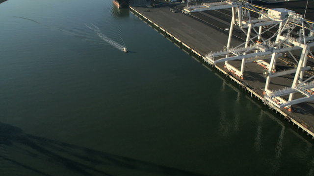 Aerial view Docks Oakland Port San Francisco, USA
