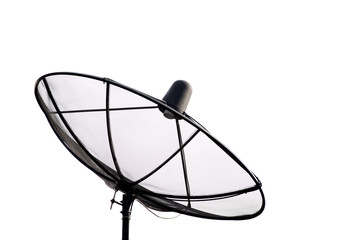 Satellite antenna on white background