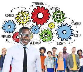 Teamwork Goals Strategy Vision Business Support Concept
