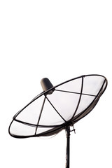 Satellite antenna on white background