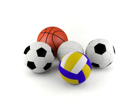 ฺSport balls isolated on white background