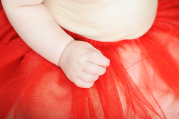 Small newborn baby's hand