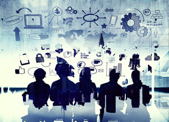 Teamwork Strategy Planning Networking Technology Concept