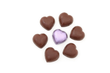 Valentines day background with Chocolate heart shape