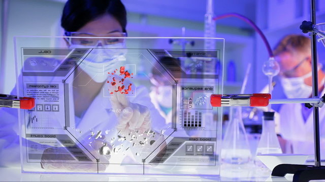Medical Science Research Technology Male Female Scientific Team Blood Testing CG