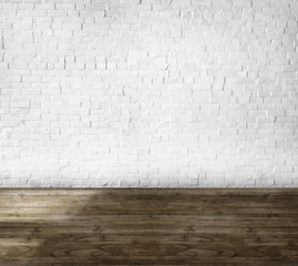 Fototapeta premium Room Made of Brick Wall and Wooden Floor