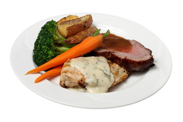 chicken and beef