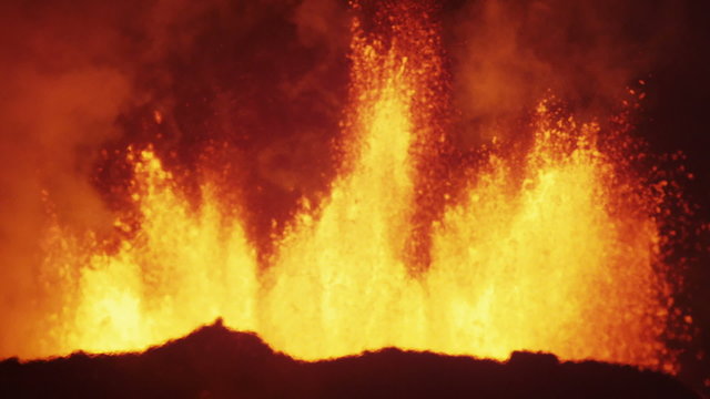 Volcanic Molten Lava Holuhraun Geological Energy Bardarbunga Iceland Europe 