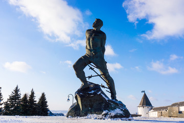 The monument to Musa Dzhalil, poet, hero of the Soviet Union. Ka