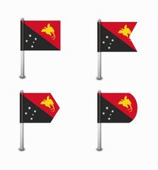 set of four flags Papua New Guinea