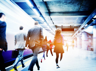 Business People Subway Station Commuter Travel Concept