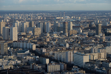 Paris city from top view, France