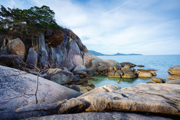 Sea landscape to Samui rocks the grandfather and the grandmother